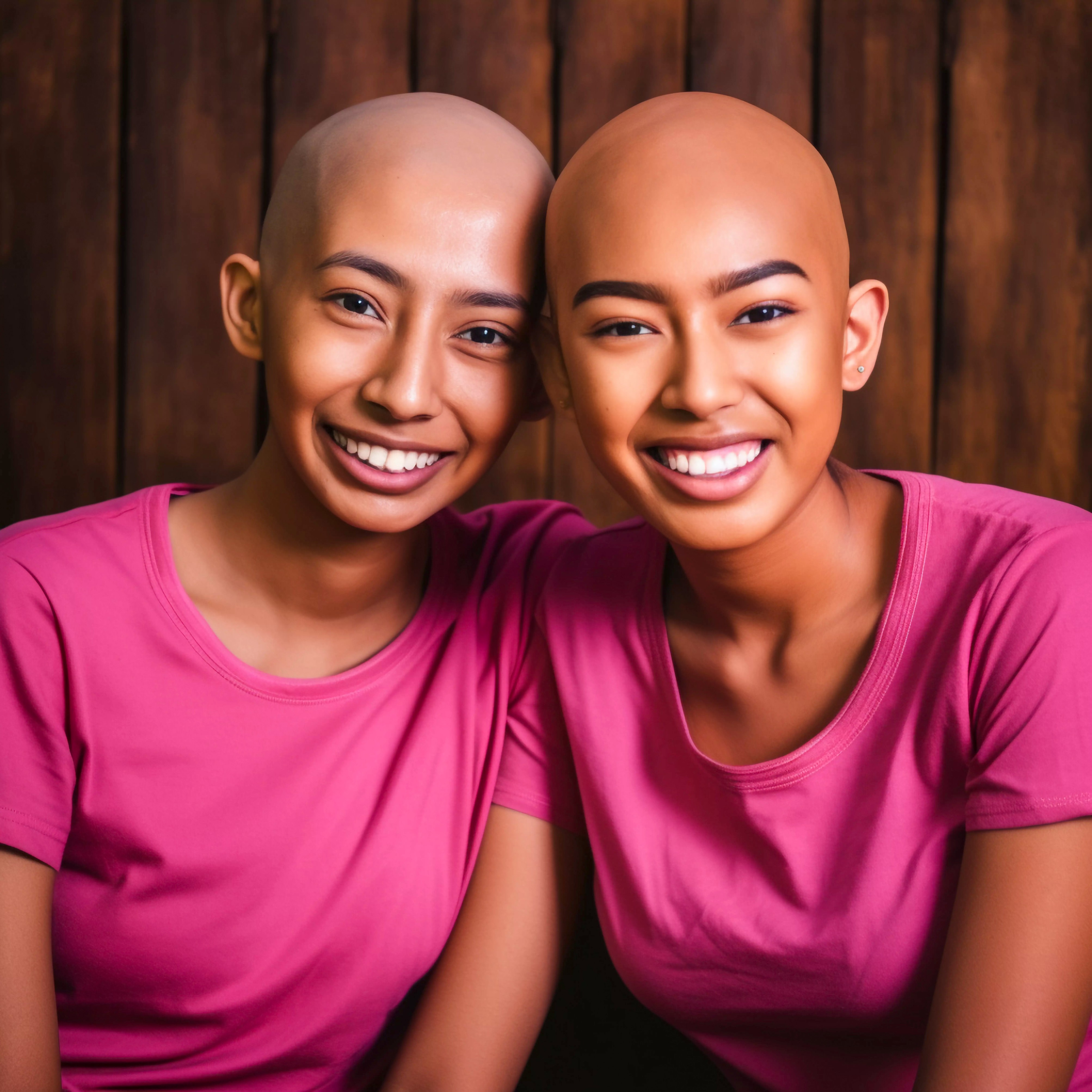 Cancer awareness supporters in pink